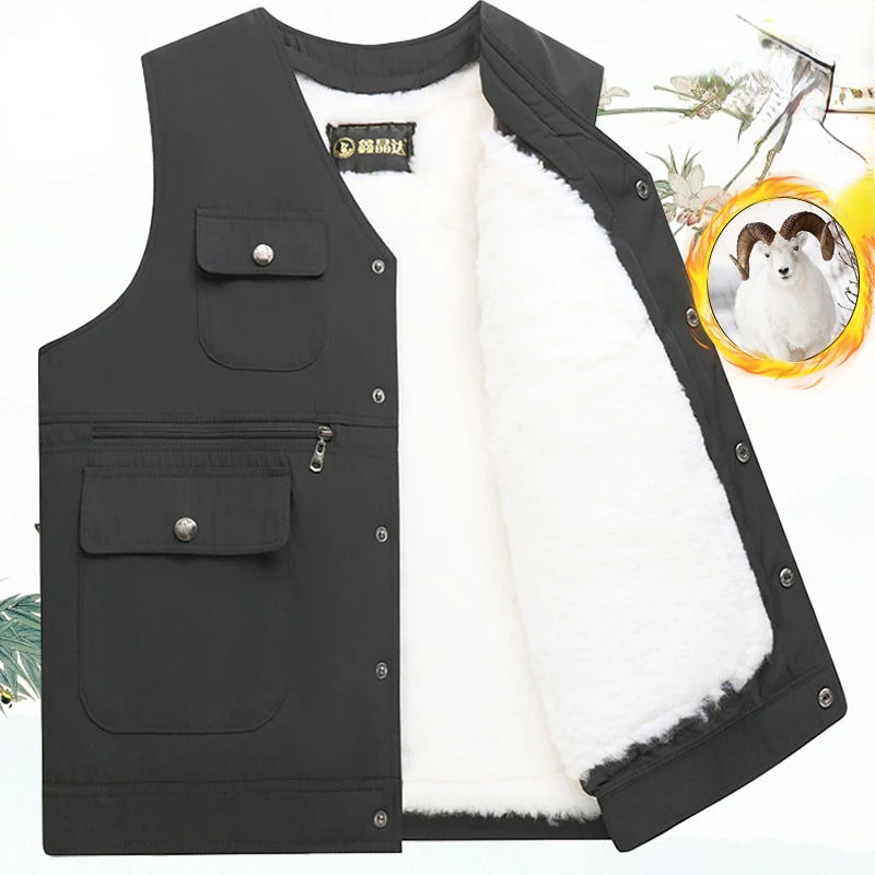 

Men Side Biker Motorcycle Faux Pu Leather Vest Pockets Autumn Windproof V-neck Hip Hop Waistcoat Male Solid Sleeveless D09