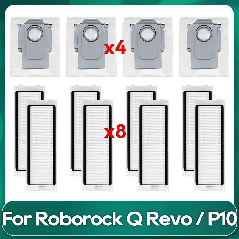 Compatible For Roborock Q Revo / P10 A7400RR Robot Vacuums Hepa Filter Dust Bag Replacement Spare Part Accessories