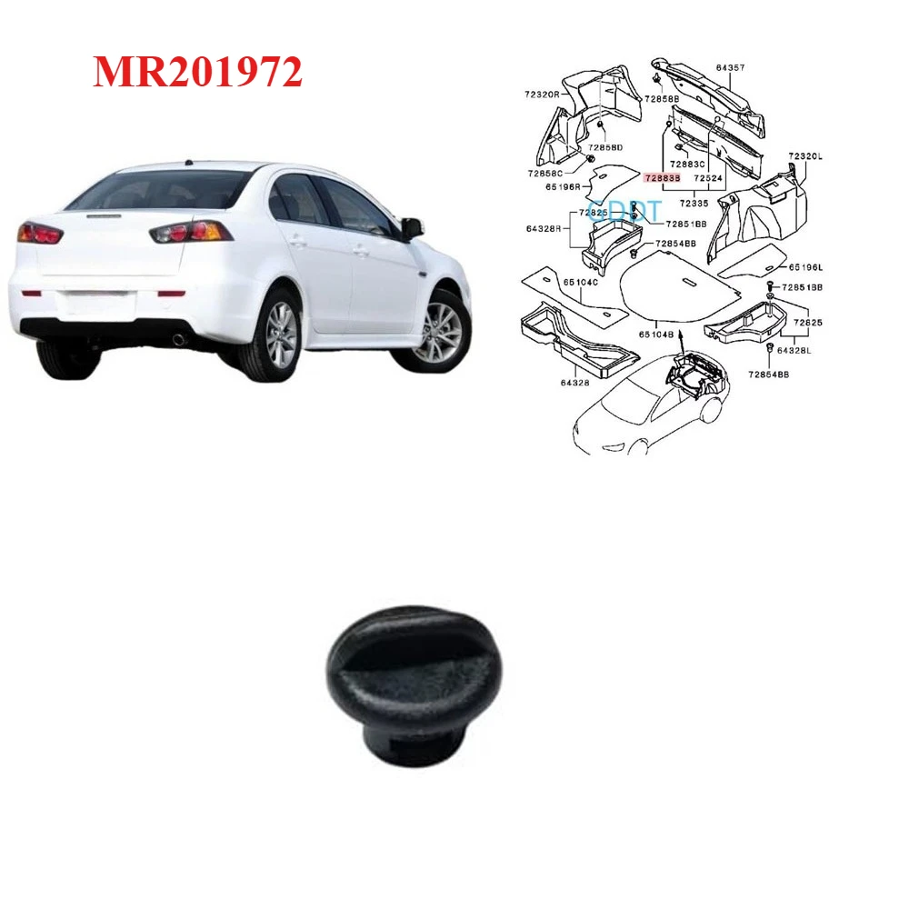 1 Piece Rear Baggage Room Trim for Lancer CY CZ Rear Luggage Clip for Outlander GF GG Interior Trunk Side Trim MU000571 MR201972