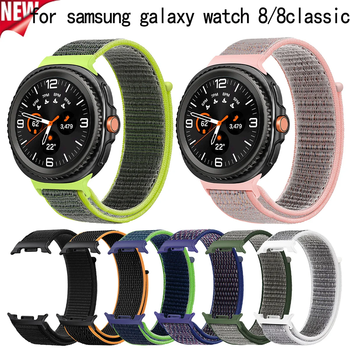 Nylonarmband für Samsung Galaxy Watch 8 44 mm 40 mm/8 klassisches geflochtenes Schlaufenarmband Sportuhrenarmband Correa für Watch 8 Classic Band
