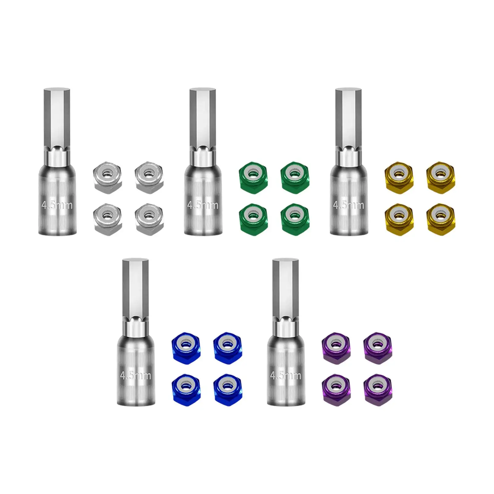 Precision Metal Wheel Nuts Kit RC Car Axle Assembly Direct Replace for 1/30 Scale SCX