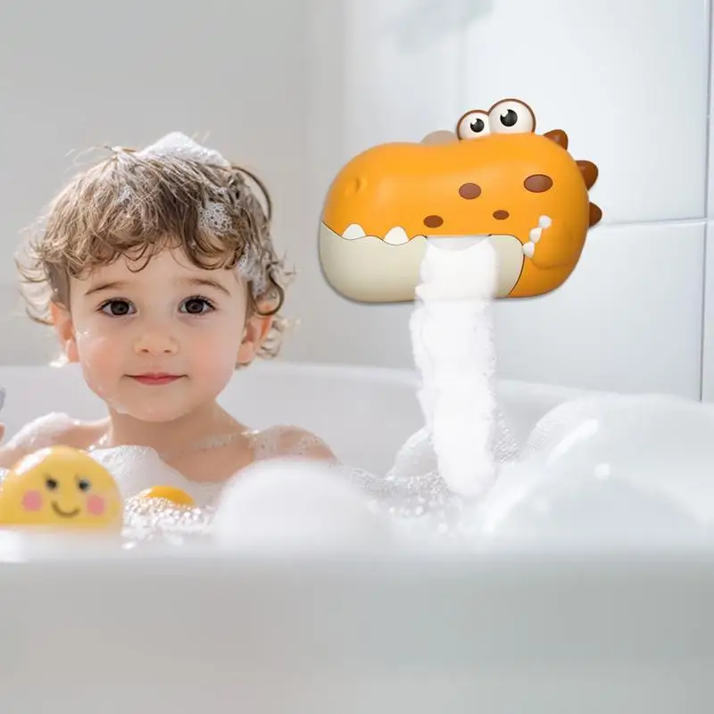 Bathtub Bubble Machine Music Bubble Blower Dinosaur Shape Electric With Suction Cup Children Bathing Companion For Age 3
