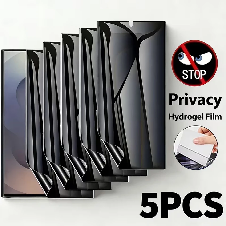 1-5 piezas película de hidrogel de privacidad para Samsung S26 Ultra S26 Plus S26 S25 Ultra S25 S23 S22 A56 A55 A36 A35, no es vidrio templado, protector de pantalla