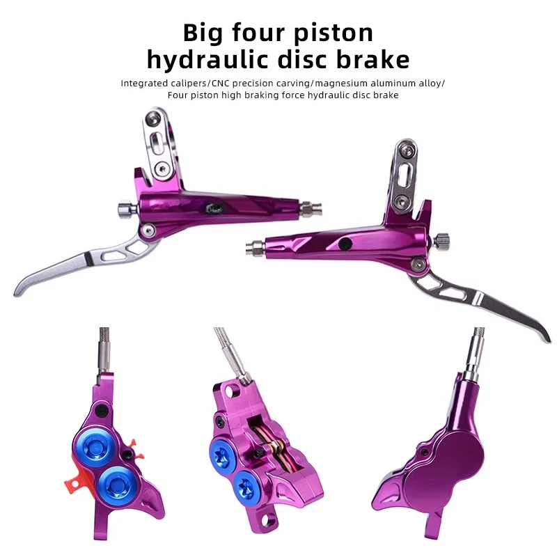 مصنع منتج جديد تصنيع HD680-4M لون دراجة الصحن الهيدروليكي الفرامل MTB كبير 4 بيستونز الصحن الهيدروليكي الفرامل