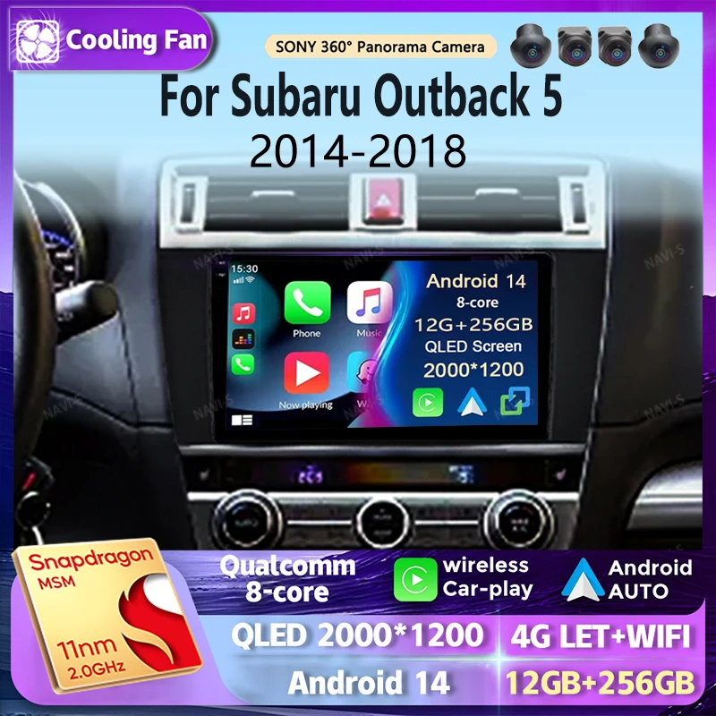 

Автомагнитола на Android 14 для Subaru Outback 5 2014 - 2018 Legacy 6 2014-2017, мультимедийный видеоплеер с GPS, стерео CarPlay 4G