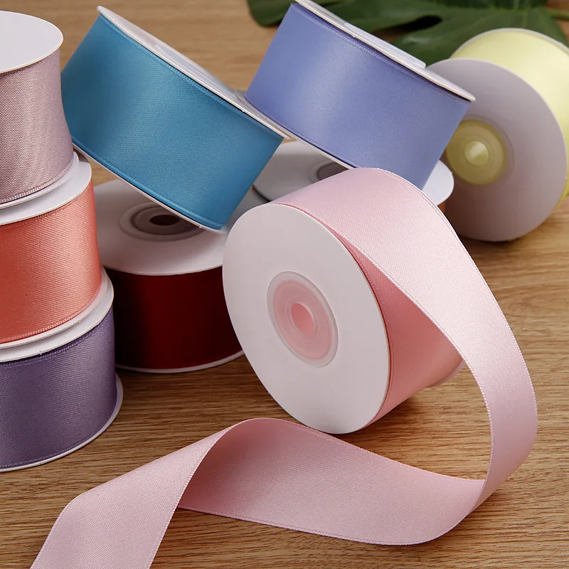 10 Yards Solid Color Bright Light Terylene Cotton Ribbon Hair Bows DIY Crafts Handmade Accessories Gift Packaging