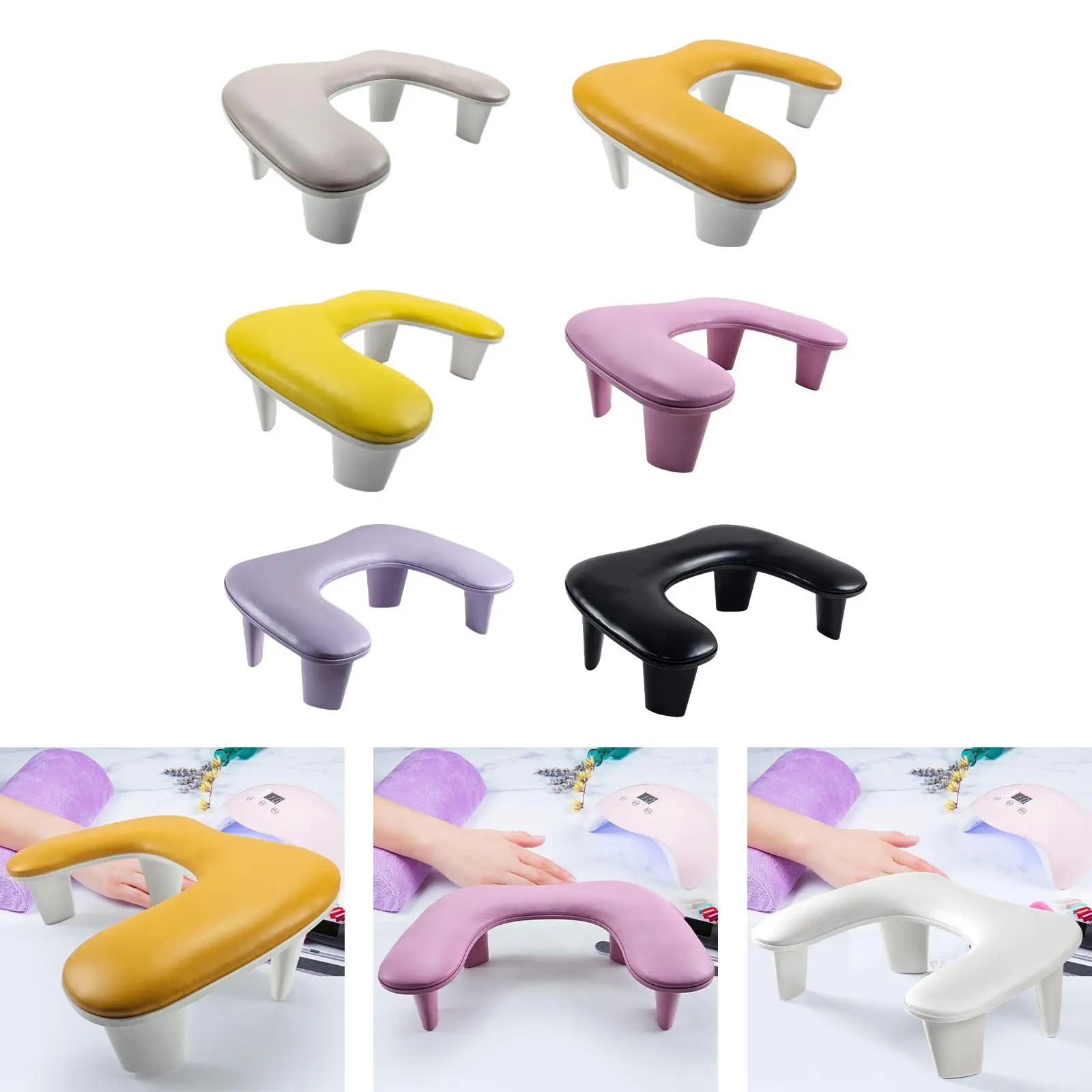 U Shape Arm Rest Nail Arm Rest Stand Manicure Nail Hand Rest Pillow Cushion Non Slip for Home DIY Salons Personal Nail Art Tech