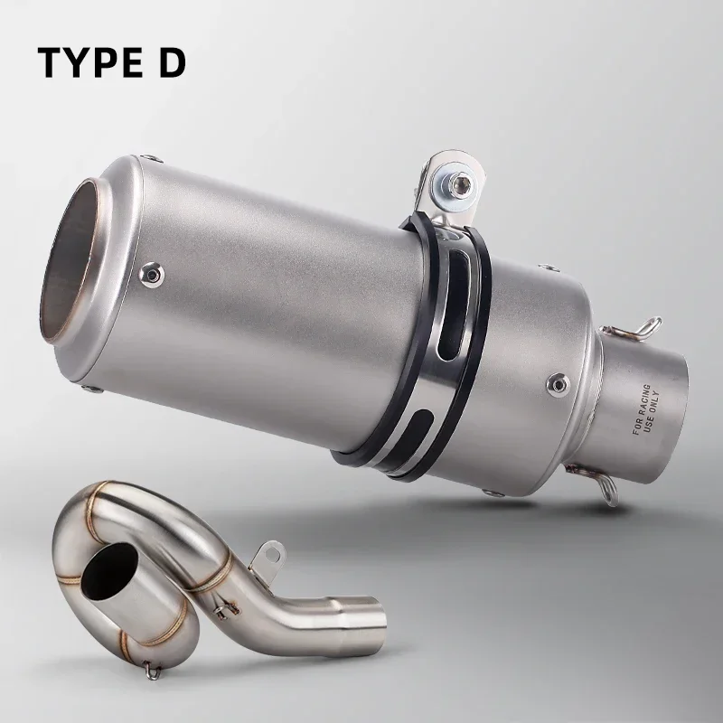 Suitable for retrofitting stainless steel rotary middle section muffler exhaust pipe of Ninja ZX-6R motorcycle from 2009 to 2020