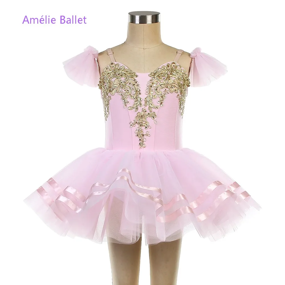 

25030 Новые балетные костюмы, розовый бархатный топ, лиф с золотой отделкой, балетная пачка для взрослых и девочек, балетные костюмы для выступлений