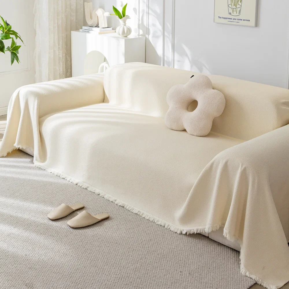 Nordic High-end Feel Chenille Sofa Cushion Four Seasons Universal Couch Non Slip Blanket Cats Dogs Sofa Protector Couch Cover