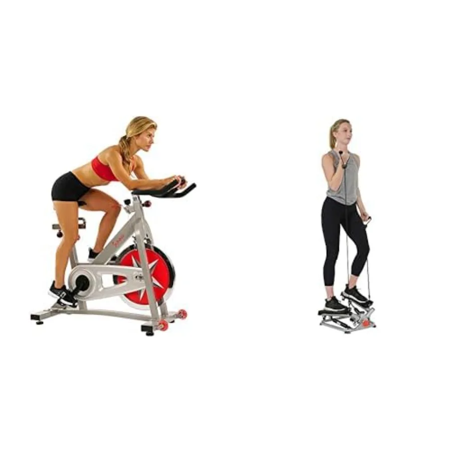 

Advanced Twist Stepper Machine with Resistance Bands SFS0979 + Indoor Studio Cycle Pro Exercise Bike with 18 KG Flywheel and Ch