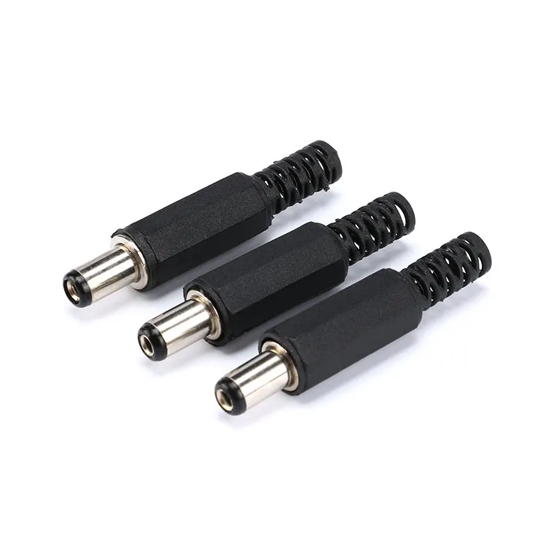 10Pcs/lot 5.5mm x 2.1mm 12V DC Power Plug Connector 5.5*2.1 DC Supply Plastic Male Socket Adapter Wire Connectors Plugs