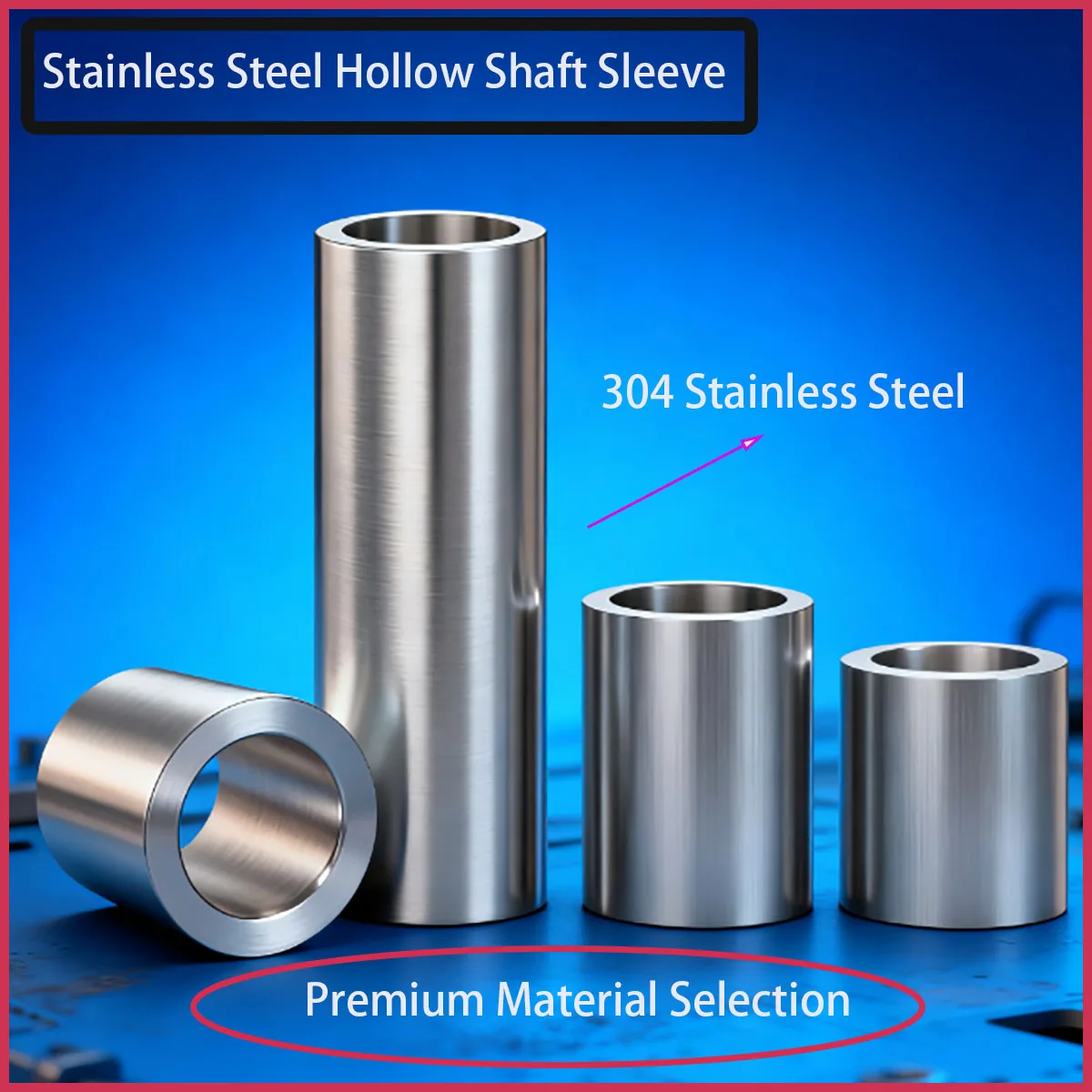 

304 Stainless Steel Unthreaded Spacer Sleeve - Round Hollow Standoff Bushing Washer Gasket, OD 23-30mm Length 2-60mm