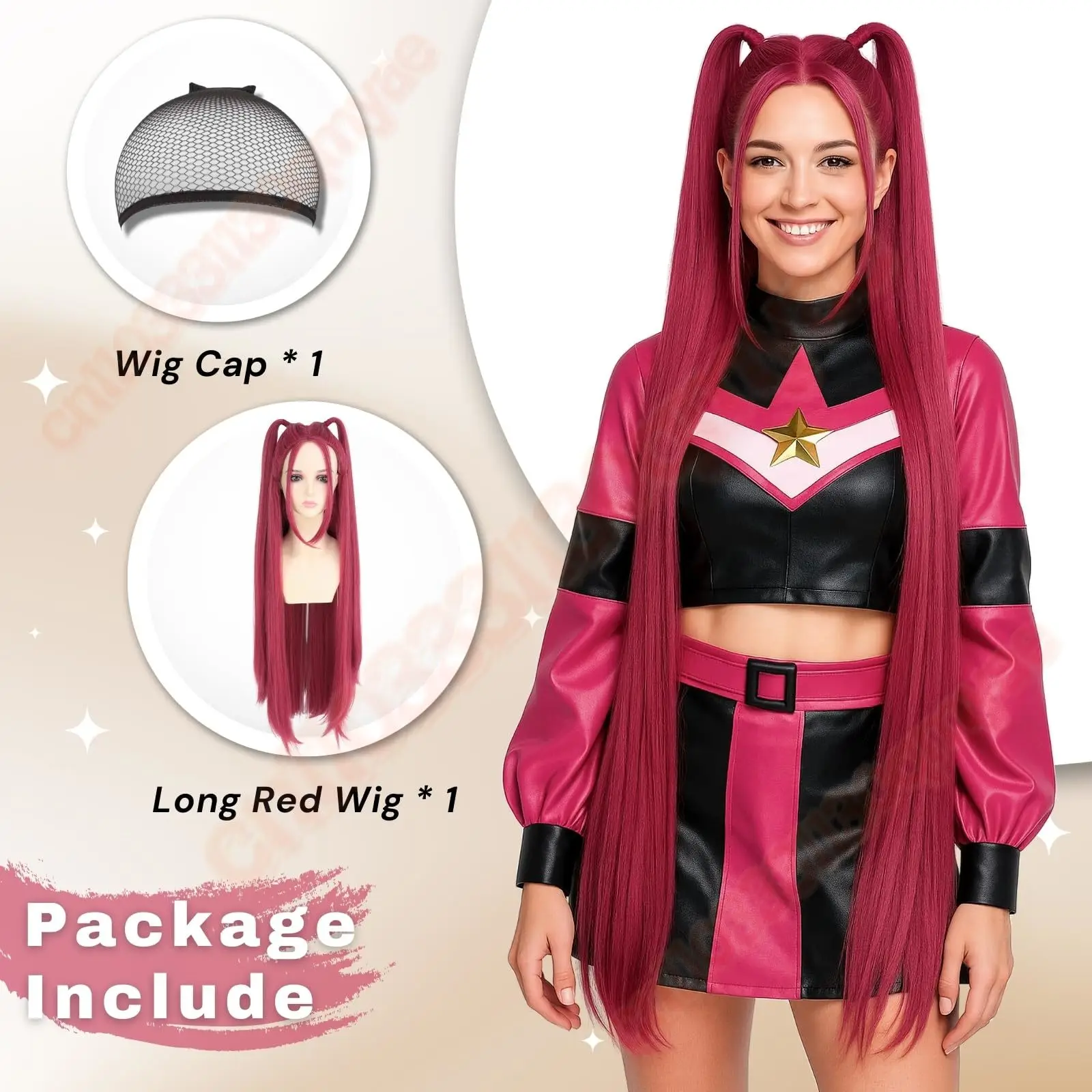 KPOP Demon Hunters Cosplay Wigs Mira 100cm Long Women Party Lumi Mira Cosplay Wigs Heat Resistant Synthetic Hair Party +Wig Cap