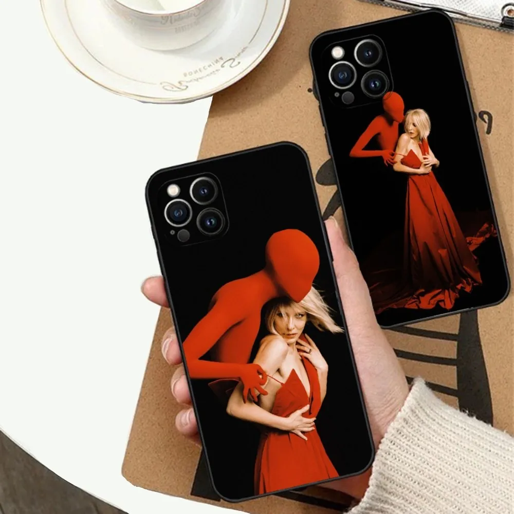 Cate Blanchett Phone Case For Apple iPhone 15,14,13,12,11,XS,XR,X,8,7,Pro,Max,Plus,mini Silicone Black Cover