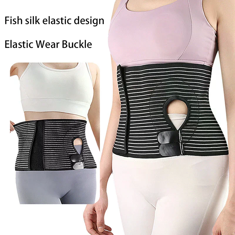 Ostomy Hernia Belt Stoma Support Wraps Ostomy Belt Unisex Ostomy Hernia Support Belt Abdominal Binder Brace For Men Women Black