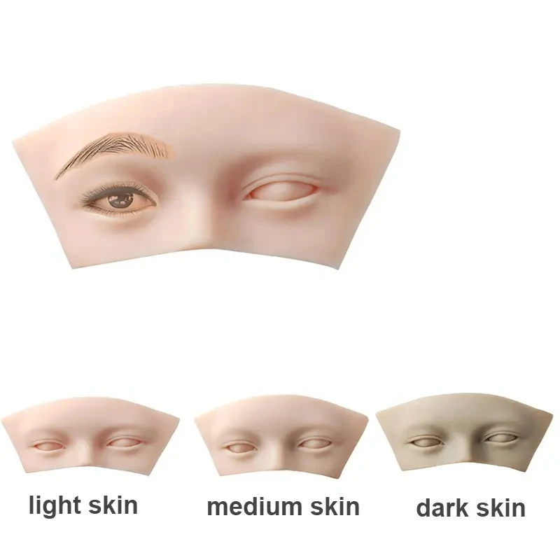 3D Silicone Mannequin Simulates Real Human Face Skin for Eyebrow/Eye Makeup Practice Skin Tattoo Artis