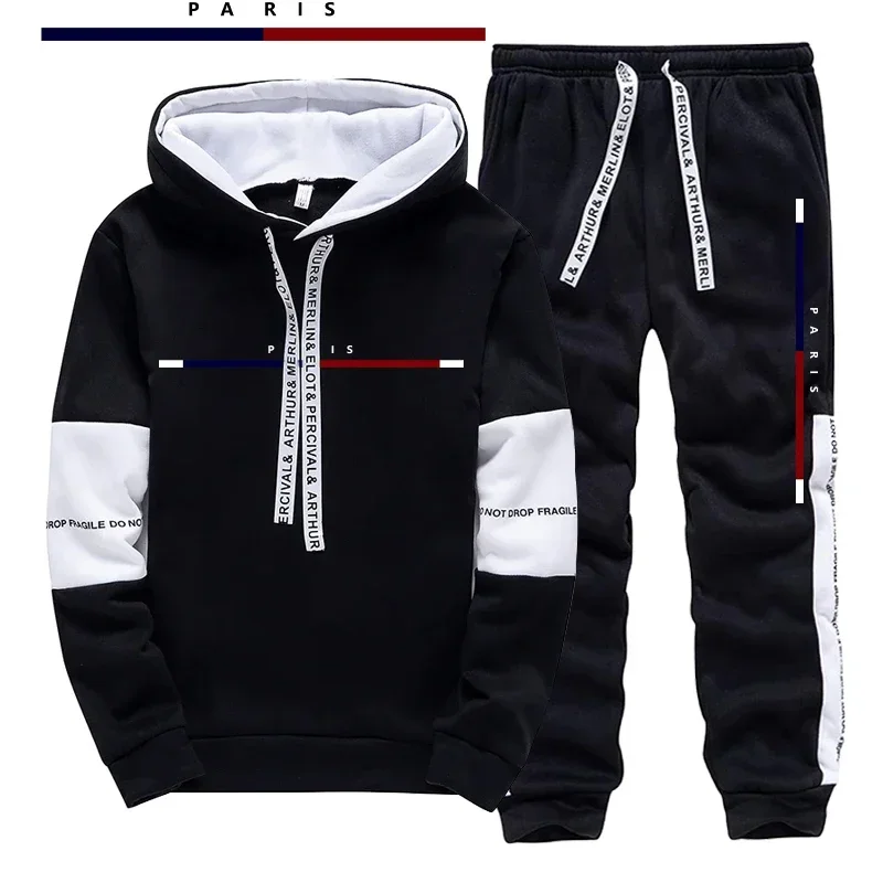 Paris Fashion Printed Men's Set/Hoodie/Pants Fall Daily Casual Sports Jogging Suit Urban Street Trend Pullover Sweatpants Outfit