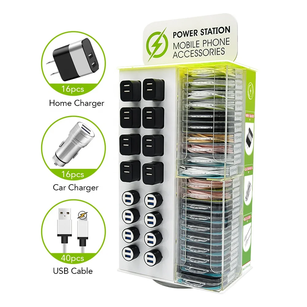 Factory direct sell phone accessories dual usb wall charger metallic car charger braided usb cable 72pc per display