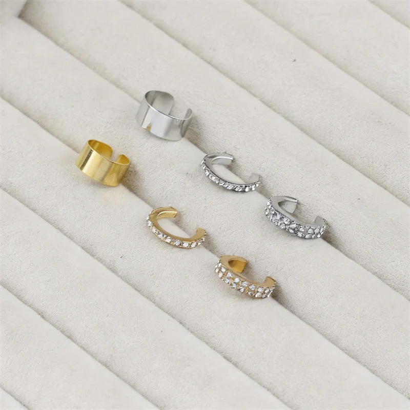 1Set Punk Vintage Crystal Ear Clip Earrings For Women Ear Cuffs Jewelry Without Hole Fake Piercing Earrings Clip eh104