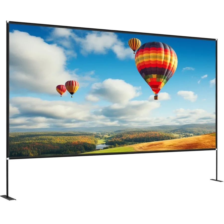 

Киноэкран с подставкой 180-дюймовый портативный экран проектора 16:9 4K HD широкоугольный уличный экран проектора с подставкой Easy Assem