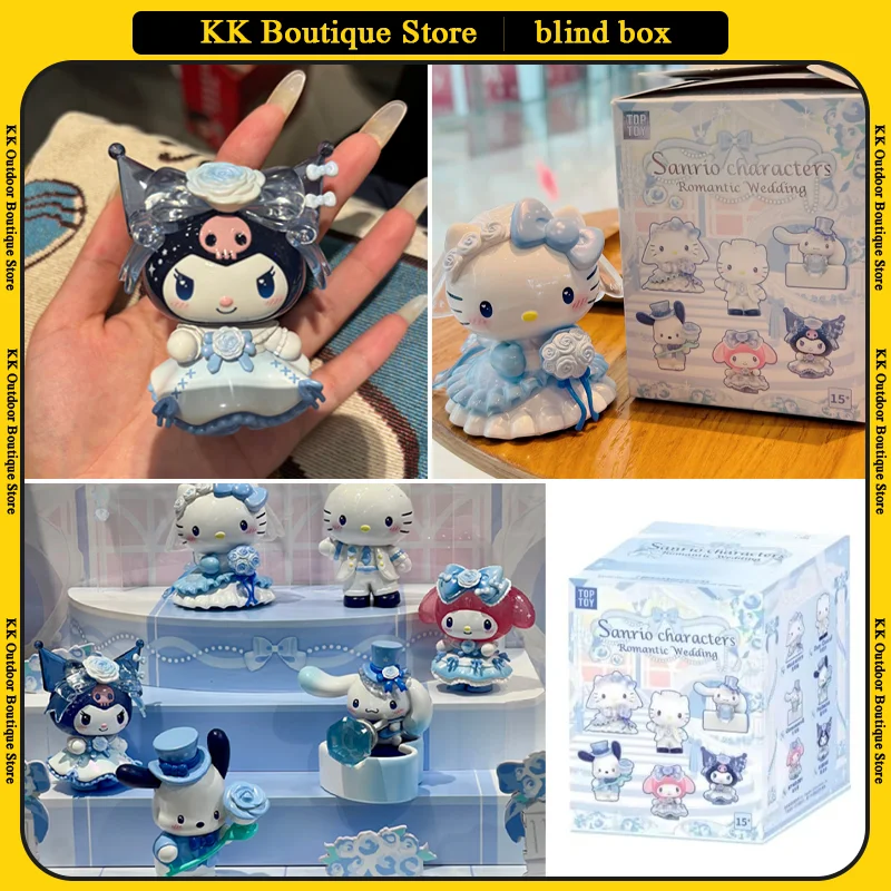

TOPTOY Sanrio Hellokitty Daniel Romantic Wedding Series Blind Box Cute Cartoon Anime Action Figure Kawaii Bride Couple Blind Box