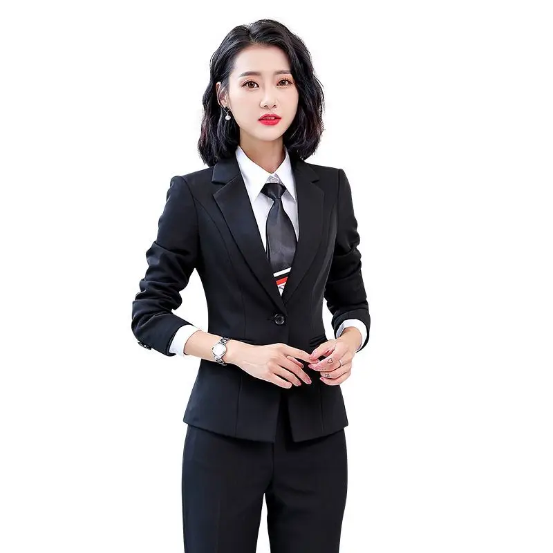 طقم بدلة نسائية من Bla، ملابس عمل رسمية، ملابس مقابلة للخريف والشتاء، بدلة مهنية للسيدات، بدلة مقابلة الطالب