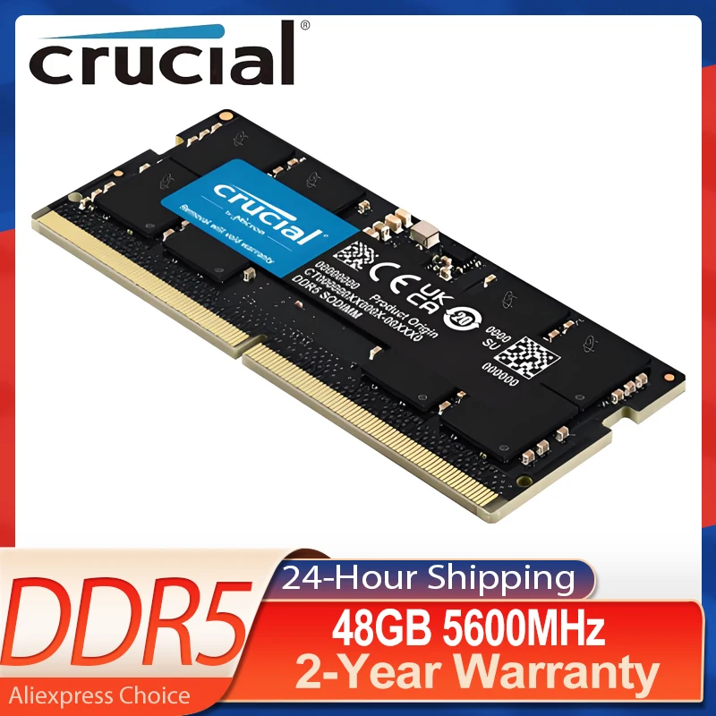 

Оперативная память Crucial DDR5 для ноутбука, оригинальный модуль памяти SODIMM для ноутбука, 5600 МГц, 260 контактов, 48 ГБ, 5600 МГц