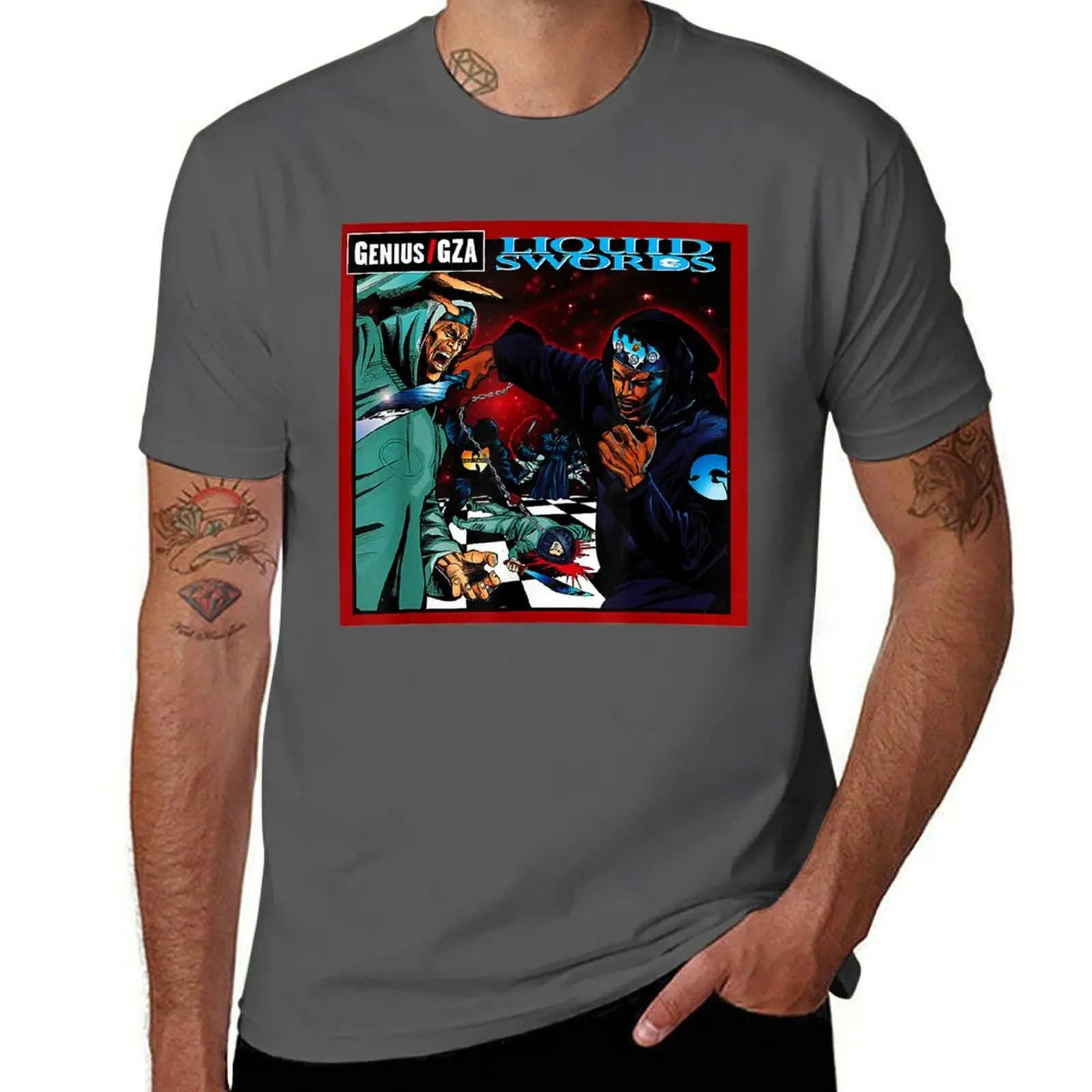 Men women Liquid tee Swords T-Shirt T-Shirt man t shirts cotton t shirt man cotton T-Shirt