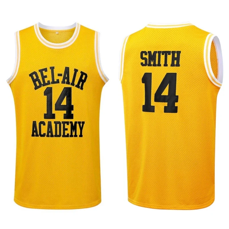 LangMaoMovie BEL-AIR ACADEMY SMITH #14 BANKS #25 Basketball Jersey Sports Shirt Breathable Quick Drying Tops LOGO Sewing Embroid