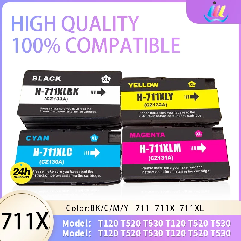 Совместим с HP 711XL 711, чернильный картридж HP 711 для принтера HP Designjet T120 T125 T130 T520 T525 T530