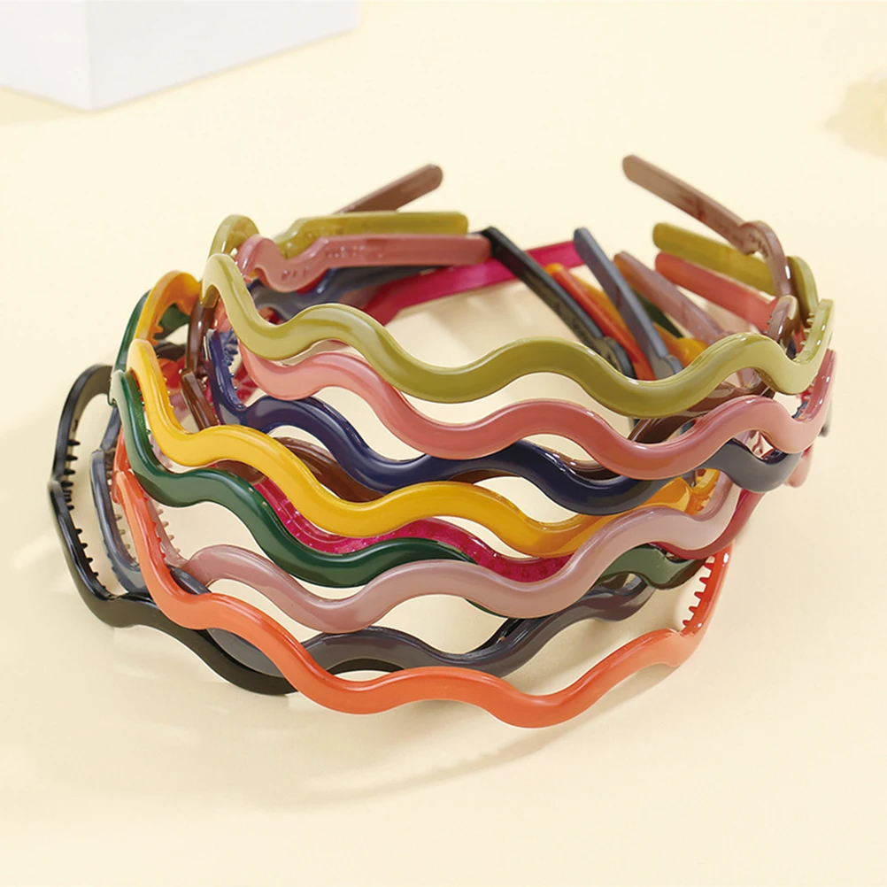 

8pcs Wave Headband Hair Fashion Korean Style Female Male Hairpins Band Durable Lightweight Multi Shape Recovery
