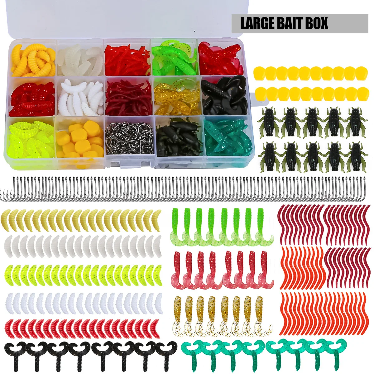 

Professional Fishing Lures Kit - Soft/Hard Baits with Metal Jig Spoons, Crank Tackle & Box for Bass Pike, Freshwater Saltwater