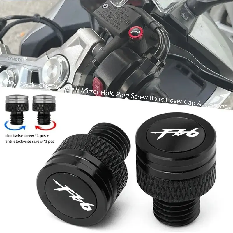 Motorcycle CNC Rearview Side Mirror Hole Cap Plug Accessories For YAMAHA FZ6N FZ6S FZ6 Fazer
