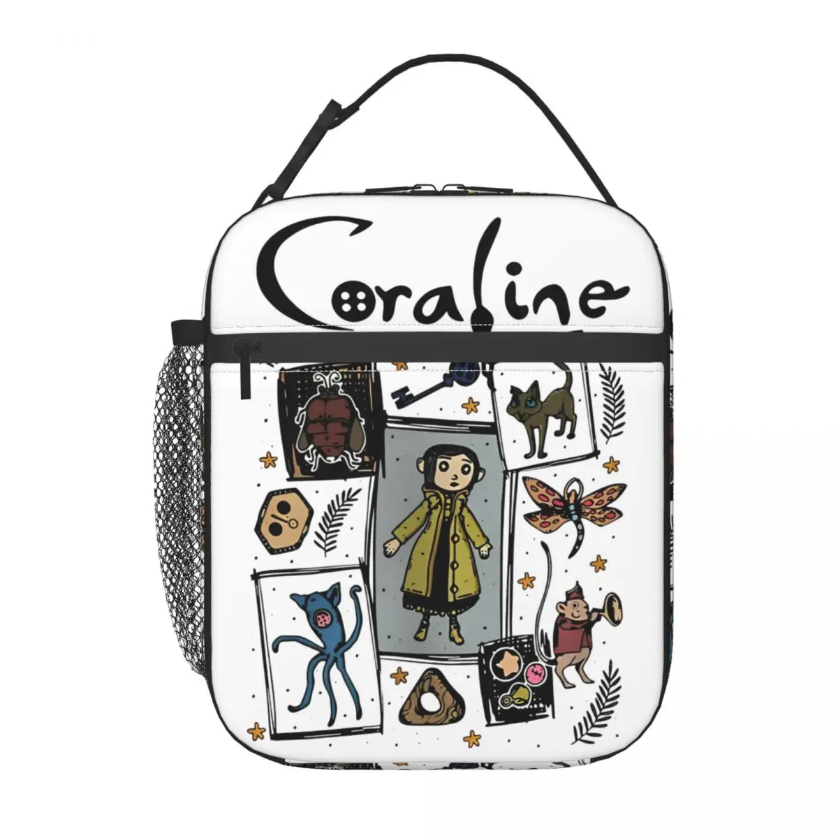 Coraline Halloween Spooky Movie Thermal Insulated Lunch Bag for Office Reusable Bento Box Men Women Thermal Cooler Lunch Boxes