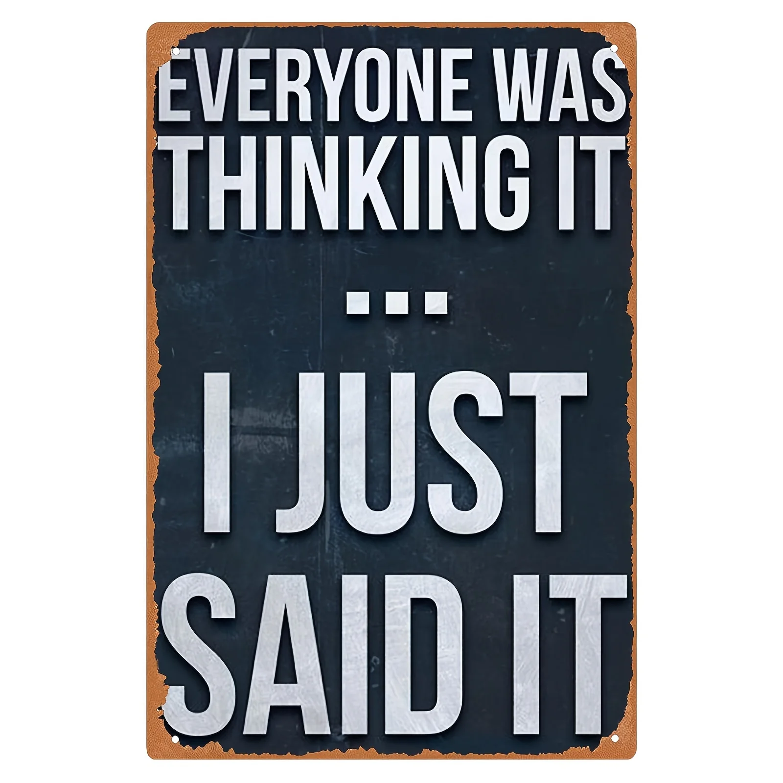 2D Flat Bold Statement Metal Sign Wall Art - 