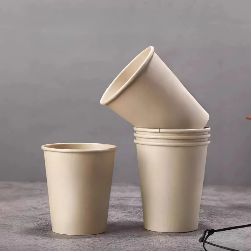 50Pcs/100Pcs 7oz 245ml Disposable Thickened Paper Cup Water Cup Commercial Household Anti-Scald Hot Drink Cup Household Party Ba
