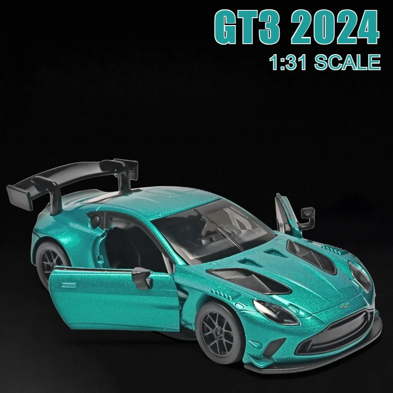 1:31 Vantage GT3 2024 Sports Car Alloy Diecast Toy Vehicles Metal Model Sound Light Kids Toys Collection