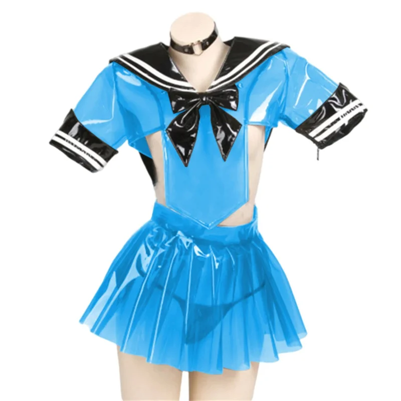 Studunt Uniform Clear PVC Japanese Style Student Girls School Uniforms Girls Navy Costume Women Sexy Navy JK Suit Sailor Outfit