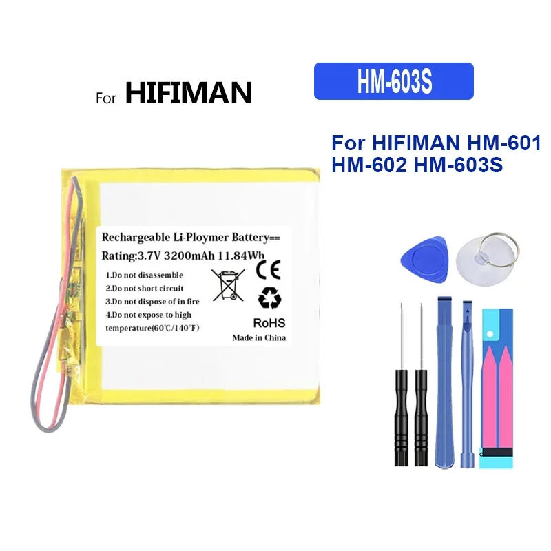 Batteria per telefono cellulare per HIFIMAN HM-601 HM-602 HM-603S 3200mAh