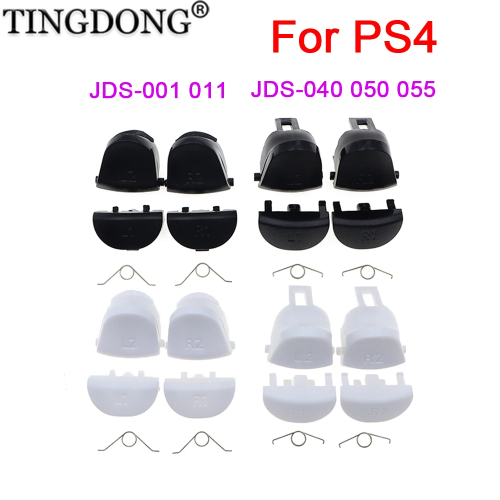 

1-5Set Black White Replace R1 L1 R2 L2 Triggers Buttons For PS4 Pro Slim JDS-010 040 050 055 Controller Game Key With Spring