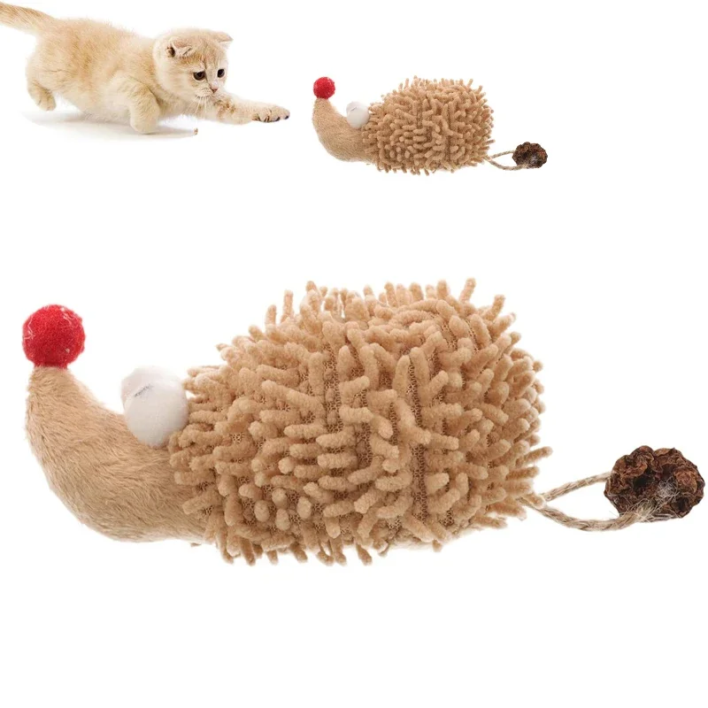 Cat Toys Interactive Catnip Silvervine Animal Toys for Kittens Cat Chew Exercise Toy Hedgehog shape Plush Catnip Cat Toy Mouse