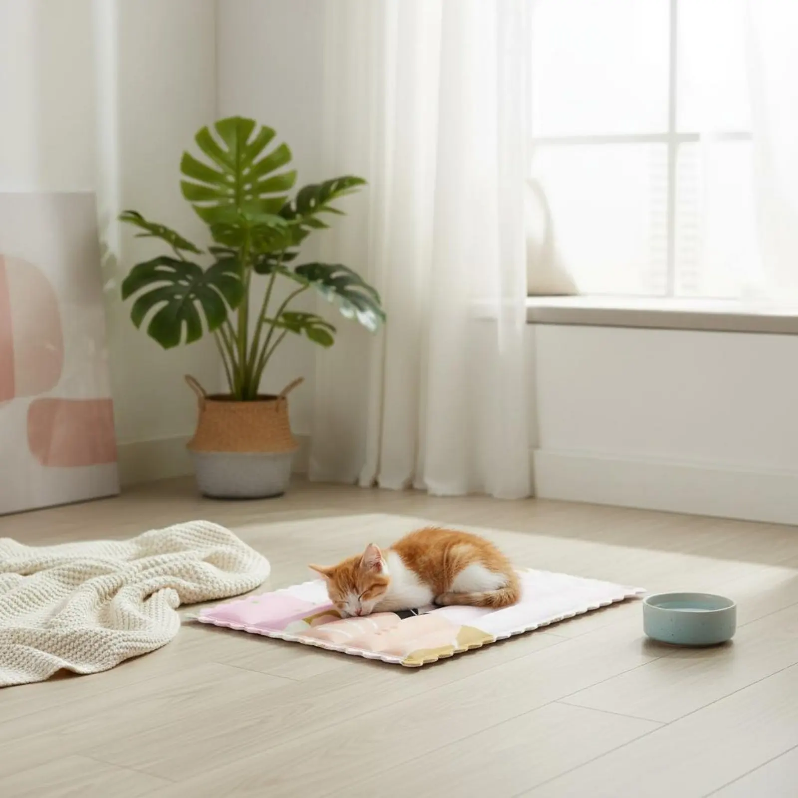 Cat Cooling Mat Long-Lasting Coolness Pet Cooling Pad Waterproof Scuff-Resistant-Resistant for Kittens, Summer
