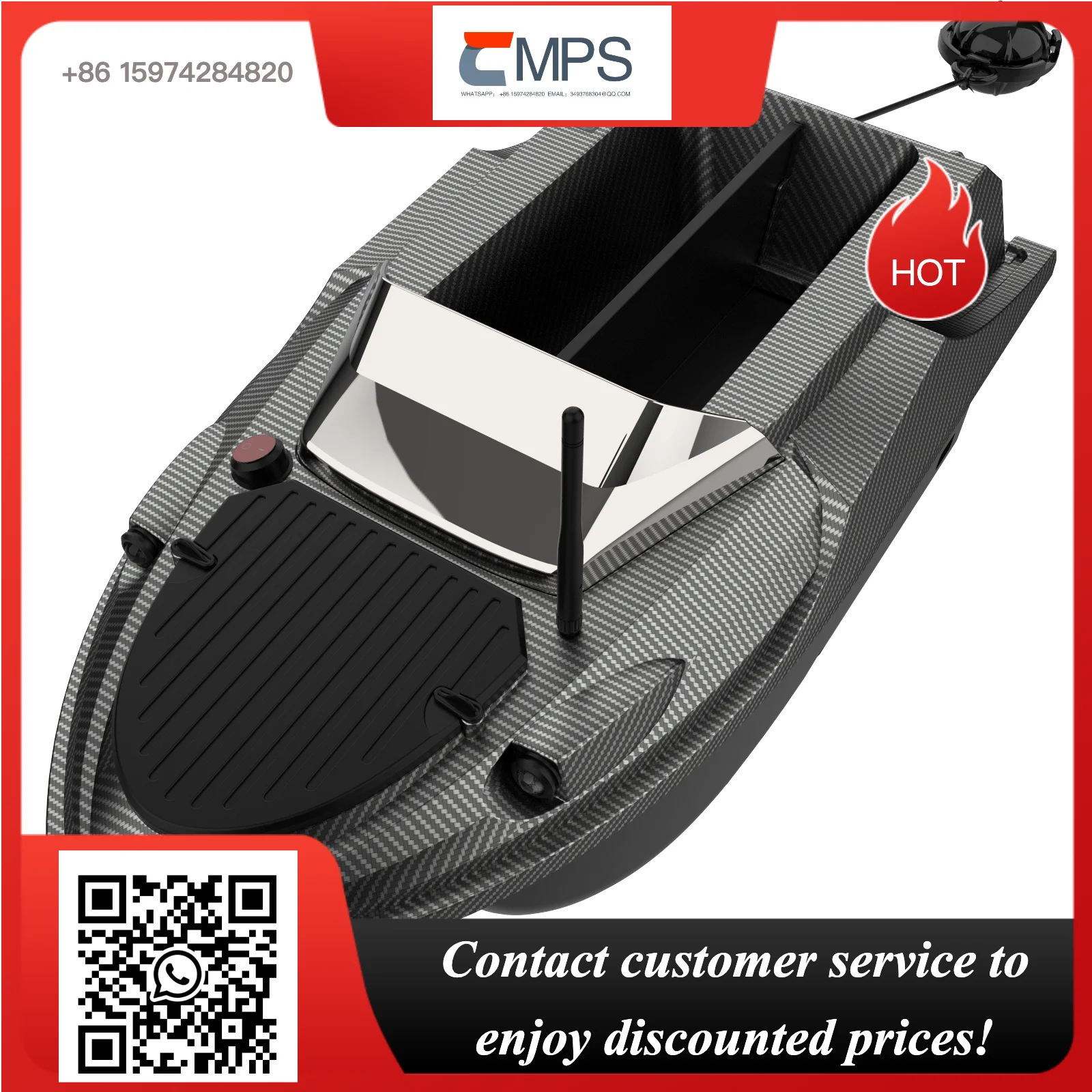 800m GPS & Sonar Control One-Click Net Release 180-point Positioning RC Trawler Plastic Carp Fishing Bait Boat