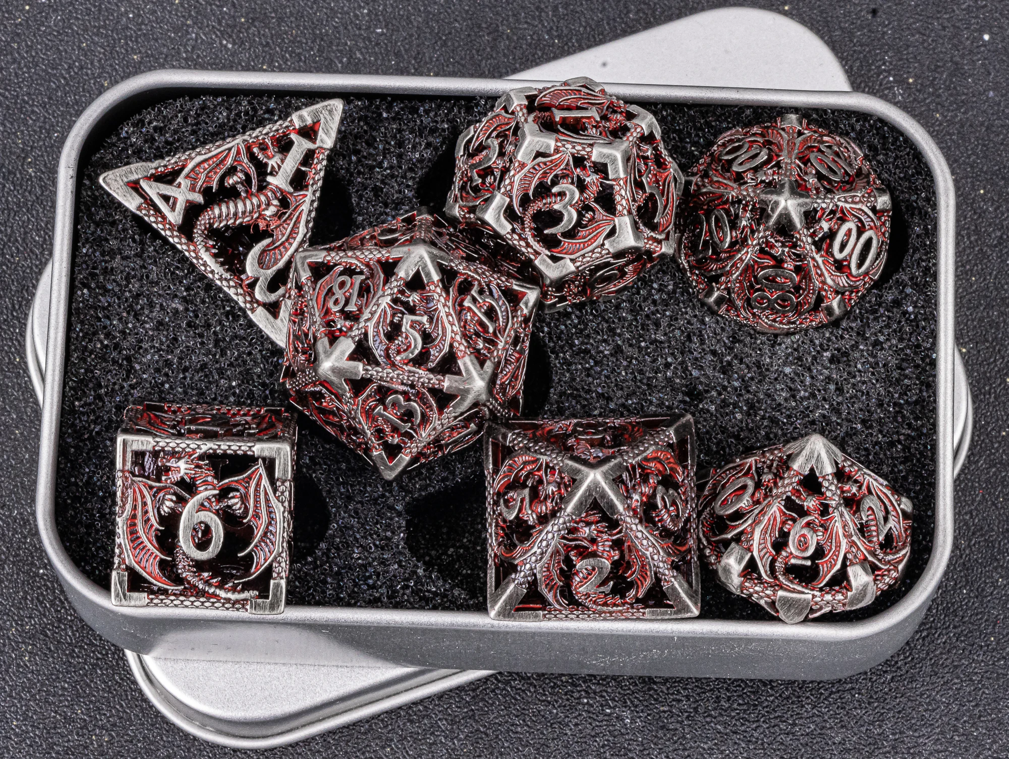 

Dragon metal dice set, Hollow polyhedral dice set,Role Playing Metal Dice,Dnd dice set