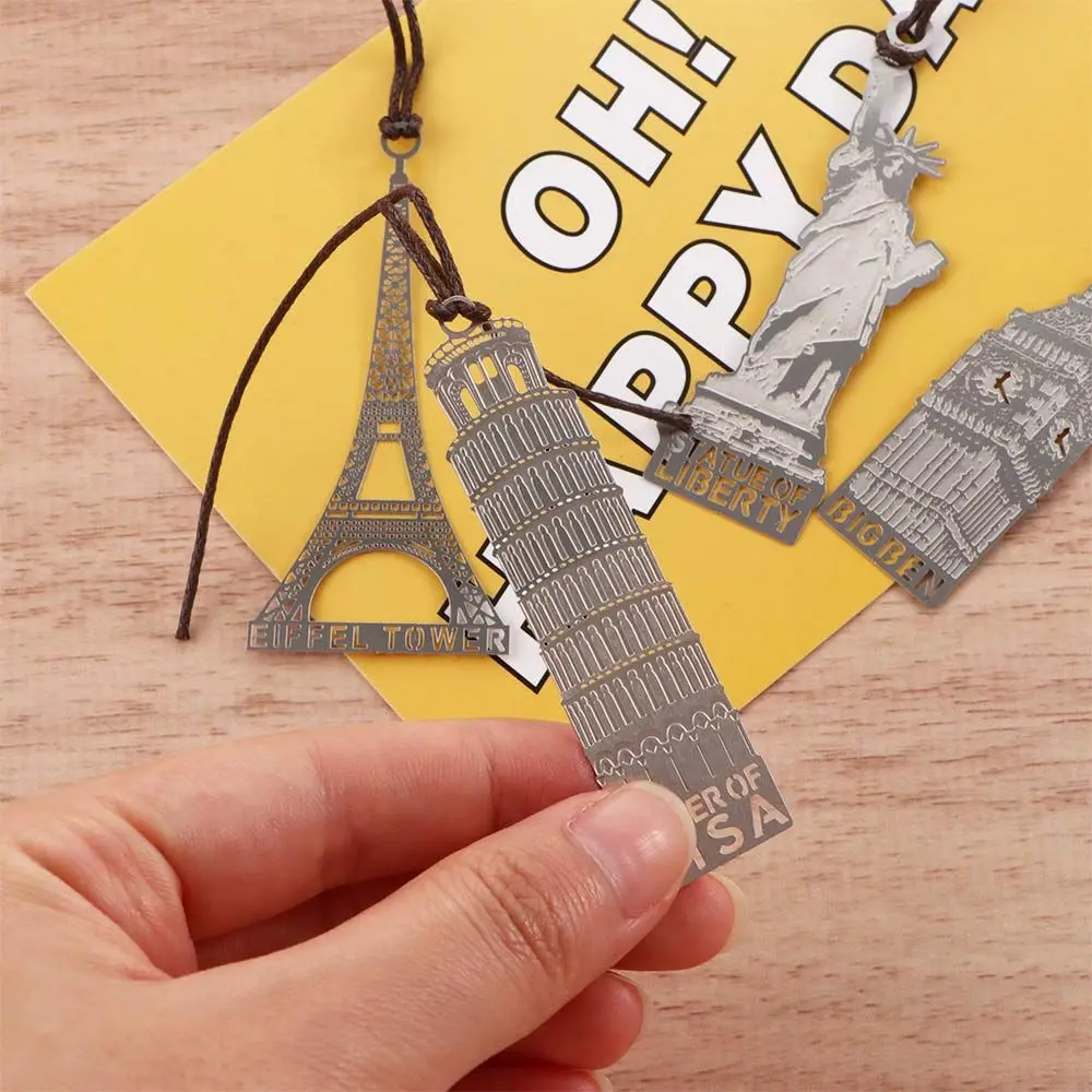 종이 클립 자유의 여신상 건물 책갈피 모형 페이지 마크 빅벤 북마크 유럽식 북마크 에펠탑
