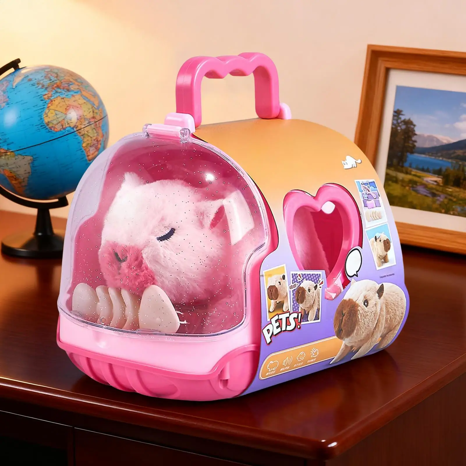 Интерактивная прогулочная кукла со звуком и светом для домашних животных, электрическая милая плюшевая капибара для детей, взрослых, молодежи, девочек, мальчиков, игровой комнаты