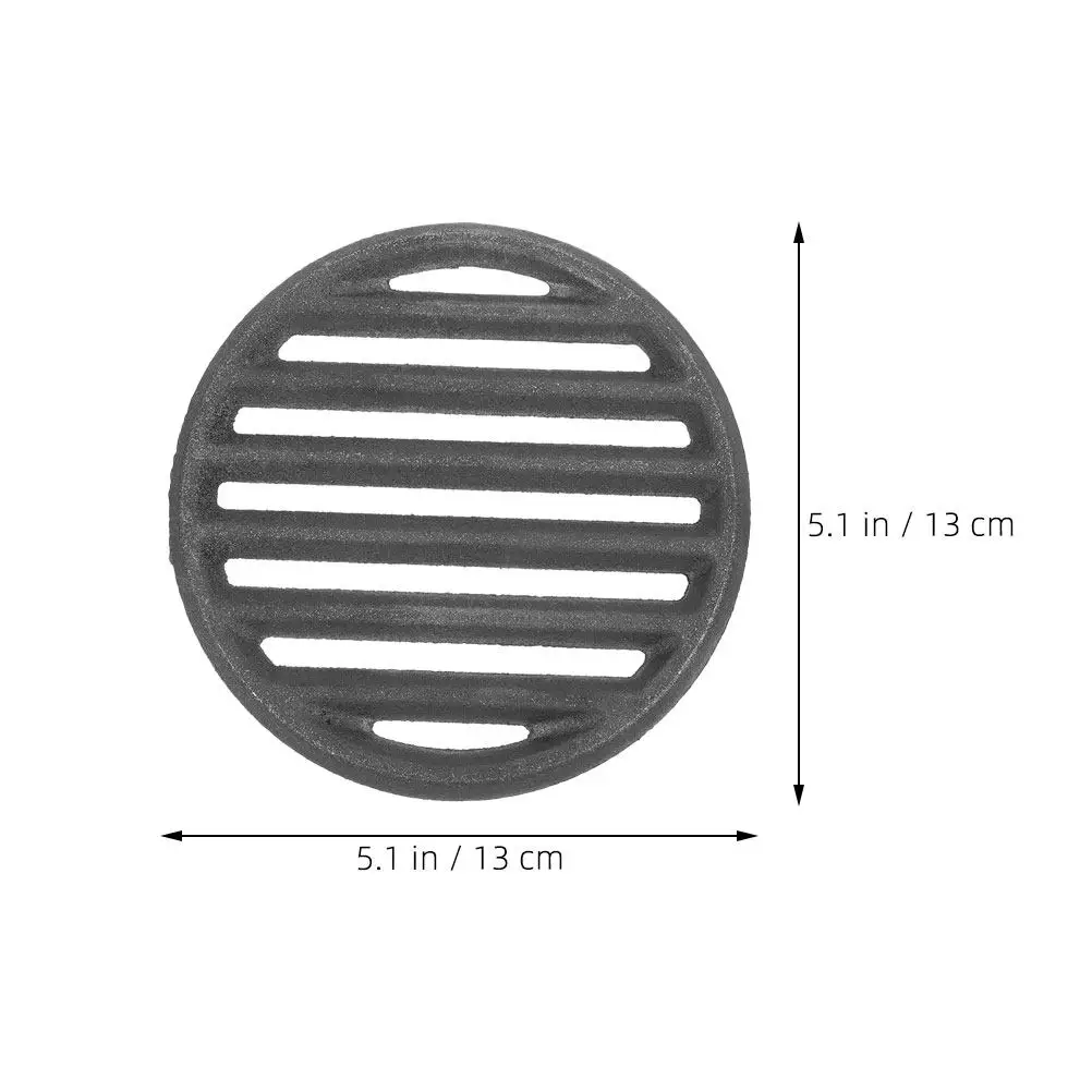 13Cm Cast Iron Round Grill Grid Premium Heat Retention Grilling Accessory for Outdoor Cooking Barbecue Charcoal Grill Fire Pit