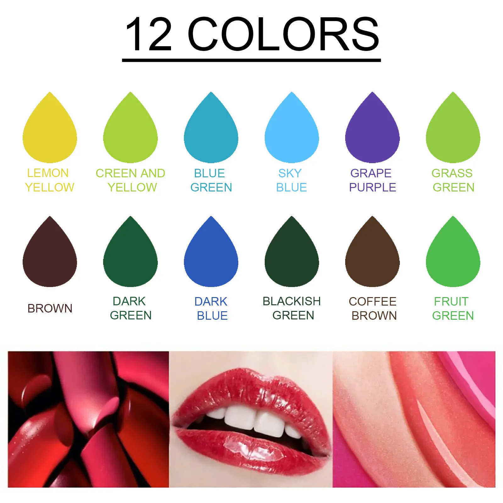 12pcs 립글로스용 식물 색소 세트 Diy 천연 액체 착색제 염료 립밤 색소 립스틱 착색제