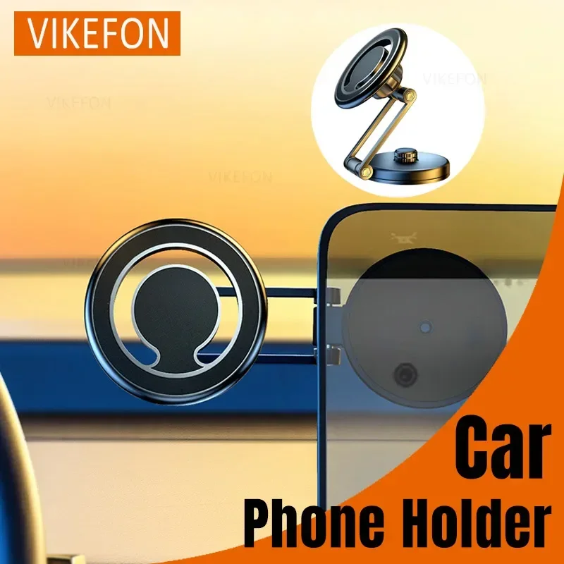 

Magnetic Car Phone Holder 1080°Rotation Foldable Dashboard Smart Phone Stand for Magsafe iPhone 16 15 14 13 12 Samsung Xiaomi 15
